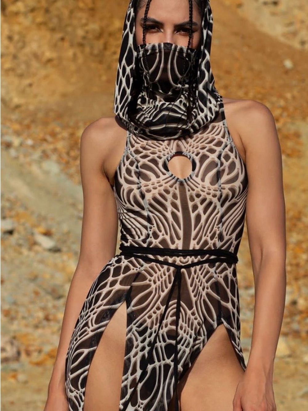 Badinka- bone relics hooded dress